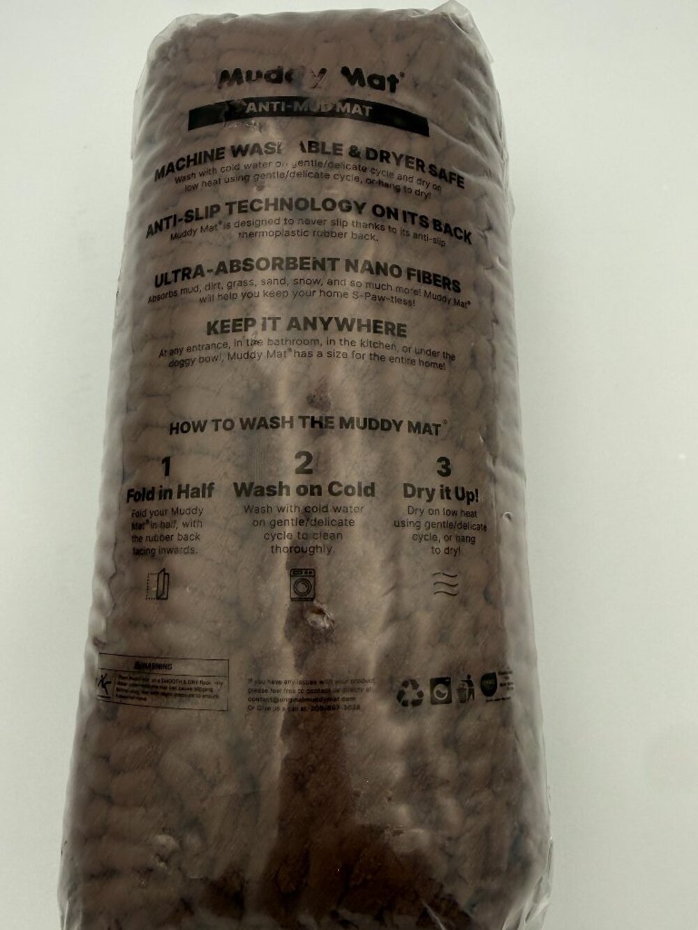 Muddy Mat Anti-Mud Door Mat Chocolate Brown 19x30
